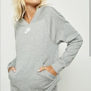 Nike Swoosh sweatshirt S gray blue tag crop pocket